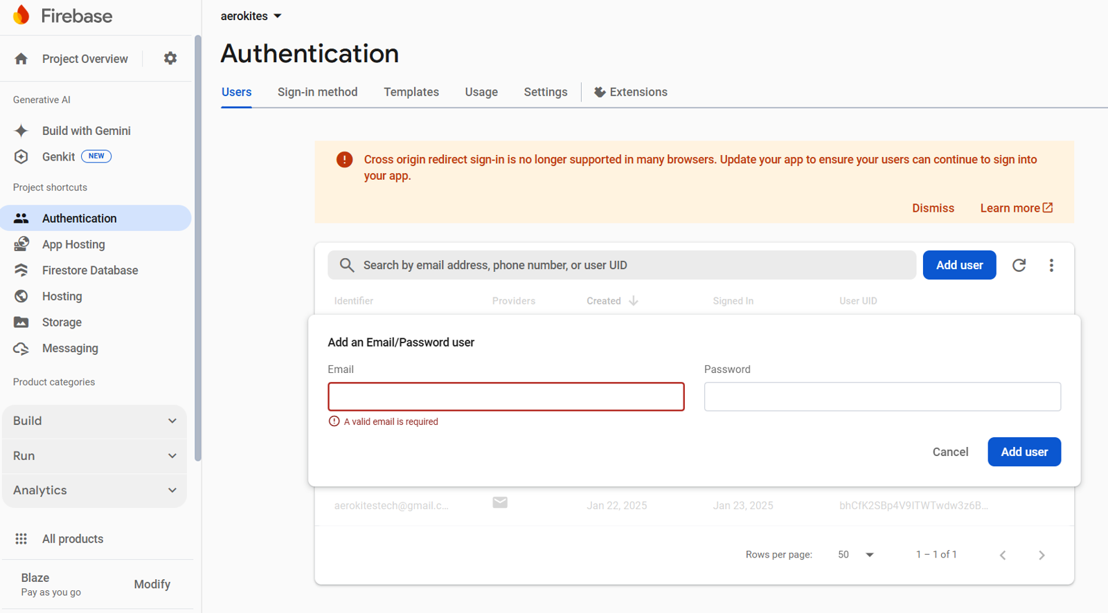Firebase Add User