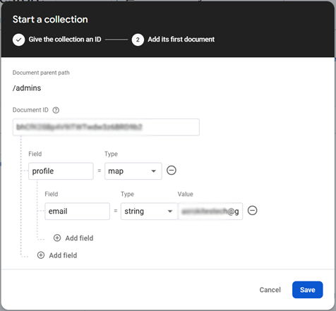 Firestore Add Admin UID